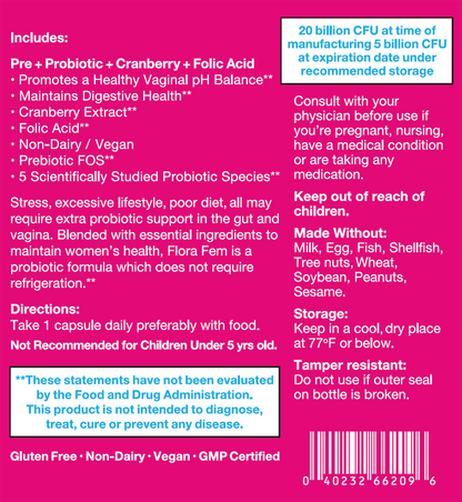 Women's Daily Probiotic | Probiology Flora Fem